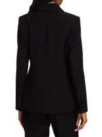 Notch Collar One-Button Blazer