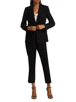 Notch Collar One-Button Blazer