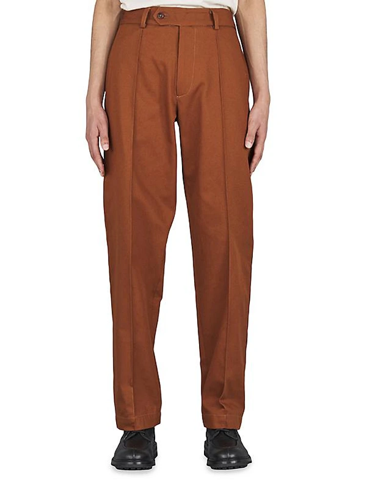 Cotton Straight-Leg Pants