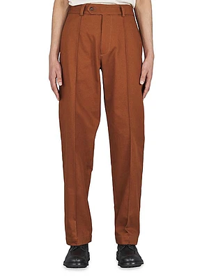 Cotton Straight-Leg Pants