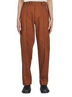 Cotton Straight-Leg Pants