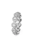 Una Rhodium-Plated & Crystal Halo Ring