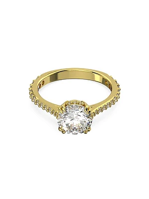 Stilla Rhodium-Plated & Crystal Cocktail Ring