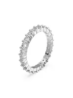 Stilla 2-Piece Rhodium-Plated & Crystal Ring Set