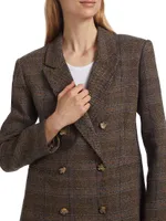 Brina Double-Breasted Plaid Blazer