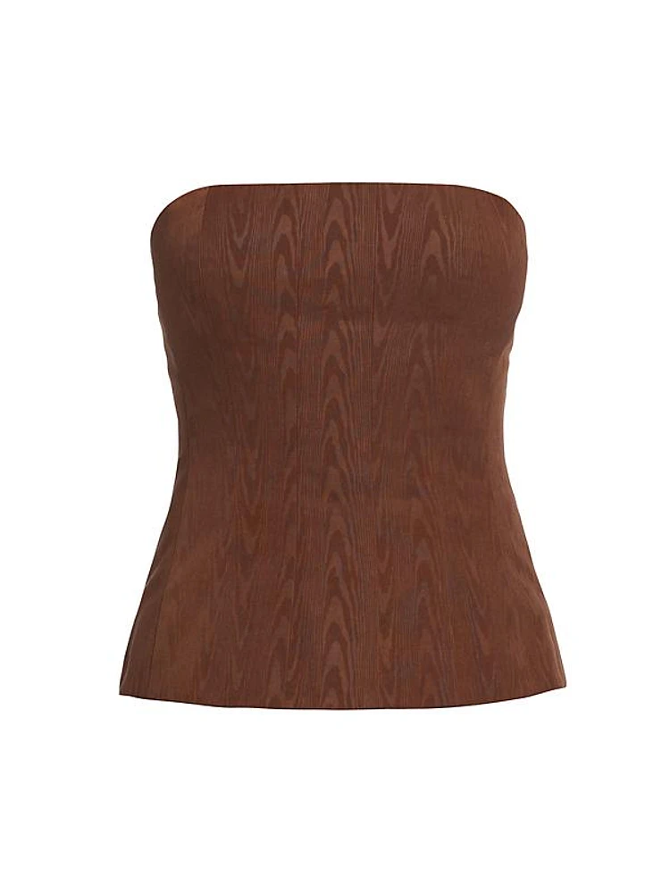 Woodgrain Strapless Top