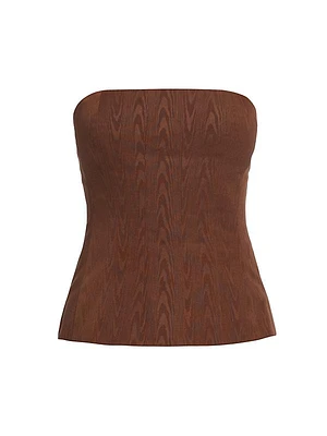 Woodgrain Strapless Top