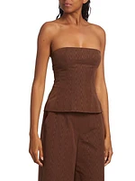 Woodgrain Strapless Top