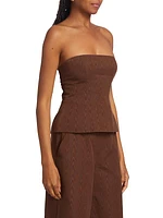 Woodgrain Strapless Top