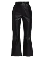 Frankie Leather Flare Crop Pants