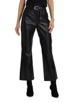 Frankie Leather Flare Crop Pants