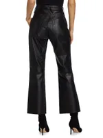 Frankie Leather Flare Crop Pants