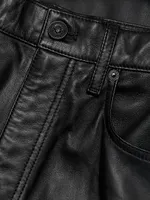 Frankie Leather Flare Crop Pants