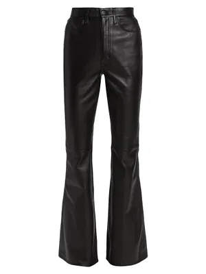 Indiana Leather High-Rise Flare Jeans