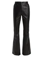 Indiana Leather High-Rise Flare Jeans