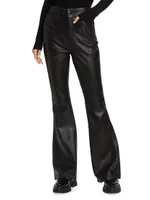 Indiana Leather High-Rise Flare Jeans