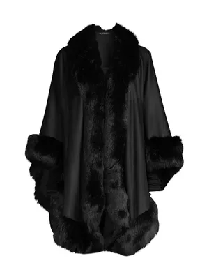 Faux Fur & Cashmere U-Cape