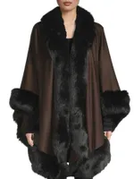 Faux Fur & Cashmere U-Cape