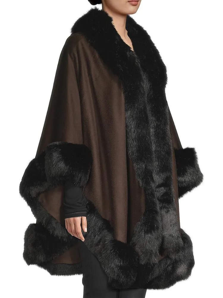 Faux Fur & Cashmere U-Cape