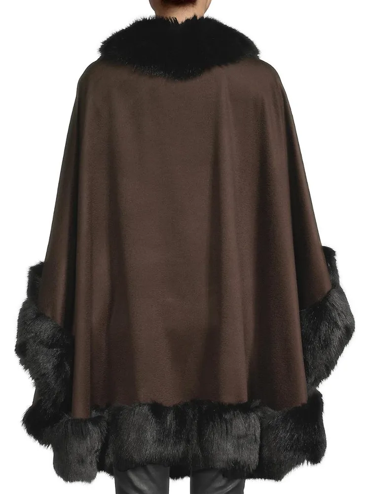 Faux Fur & Cashmere U-Cape