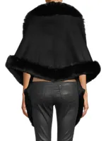 Faux Fur & Cashmere Diamond Wrap