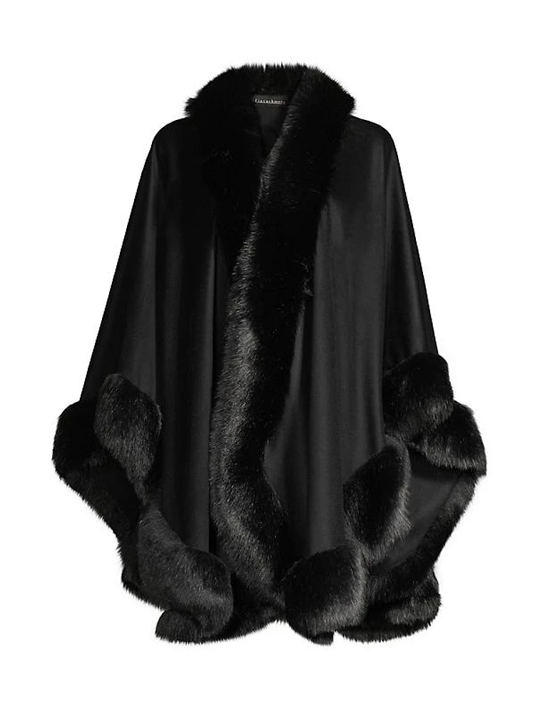 Faux Fur & Cashmere U-Cape