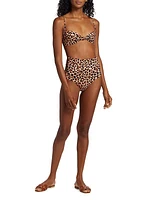 Mirame Leopard-Print Knotted Bikini Top