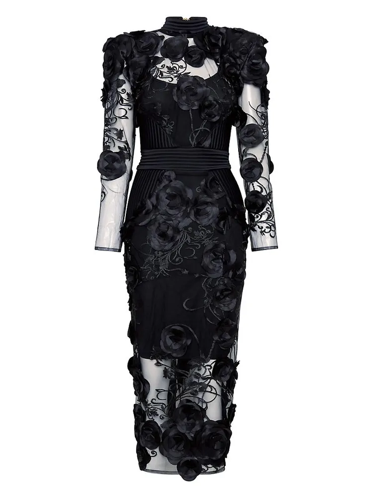 Battle Lines Floral-Embellished Vendetta Dress