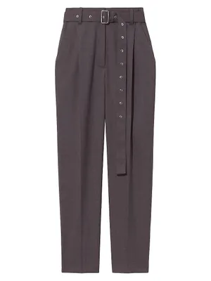 Stretch-Wool Straight Fit Pants