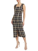 Faye Plaid Tweed Midi-Dress