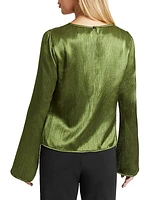 Fabi Ruched Satin Blouse