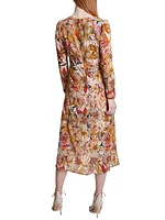 Jenny Ruched Floral Midi-Dress