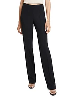 Lia Pleated Straight-Leg Trousers