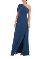 Briana Draped One-Shoulder Gown