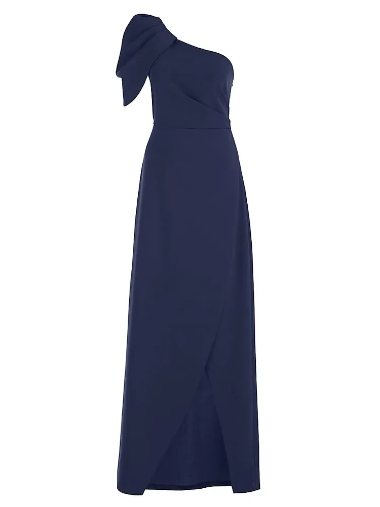 Briana Draped One-Shoulder Gown