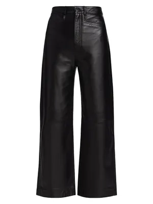 Nappa Leather Wide-Leg Culottes