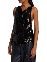 Cowlneck Sequin Top