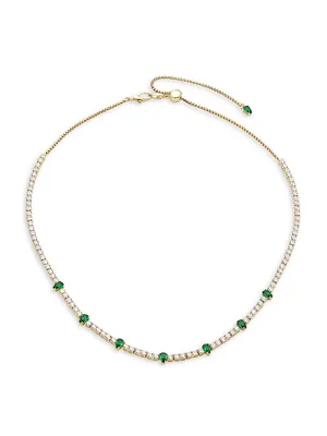 Loveall 18K-Gold-Plated, Crystal & Cubic Zirconia Necklace