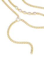 Jolene 18K-Gold-Plated & Cubic Zirconia Layered Curb-Chain Necklace