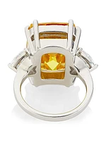 Saffron Rhodium-Plated & Cubic Zirconia Ring
