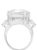 Glitz Sterling Silver & Cubic Zirconia Three-Stone Ring