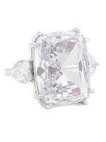 Glitz Sterling Silver & Cubic Zirconia Three-Stone Ring