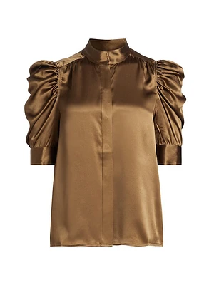 Gillian Ruched Silk Top