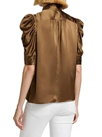 Gillian Ruched Silk Top