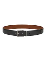 Double Adjustable Gancini Buckle Cut-to-Size Leather Belt