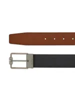 Double Adjustable Gancini Buckle Cut-to-Size Leather Belt