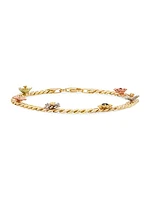 Unisex Flora Tri-Tone 14K Gold & Diamond Bracelet