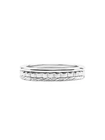 Unisex Babel 2-Piece Sterling Silver Ring Set