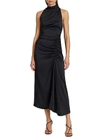 Inez Ruched Mock Turtleneck Midi-Dress