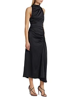 Inez Ruched Mock Turtleneck Midi-Dress